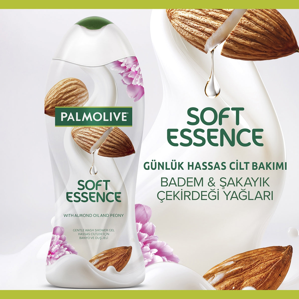 Duş Jeli Soft Essence Badem ve Şakayık Çekirdeği 500 ml