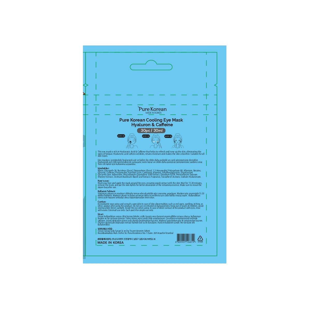 Cooling Hyaluron <(>&<)> Caffeine Göz Maskesi 30 ml