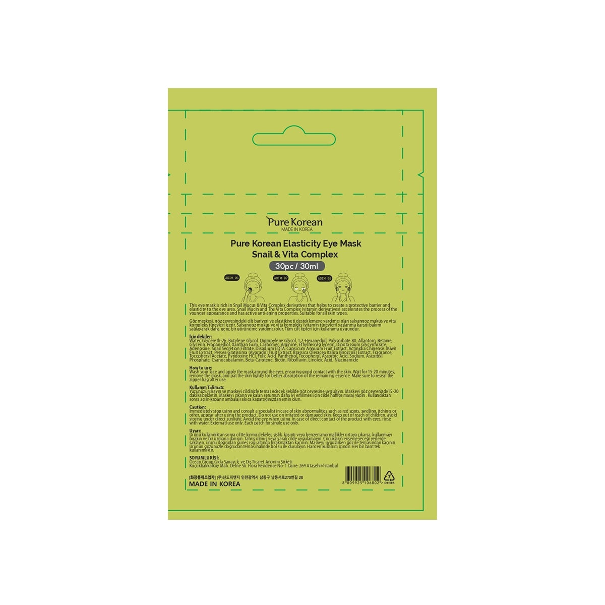 Elasticity Snail <(>&<)> Vita Complex Göz Maskesi 30 ml