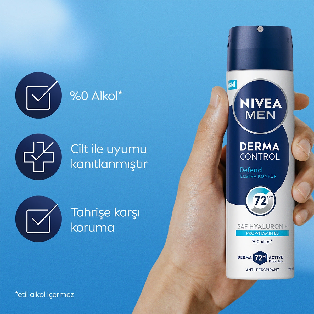 NIVEA Derma Control Defend Erkek Sprey 150 ml