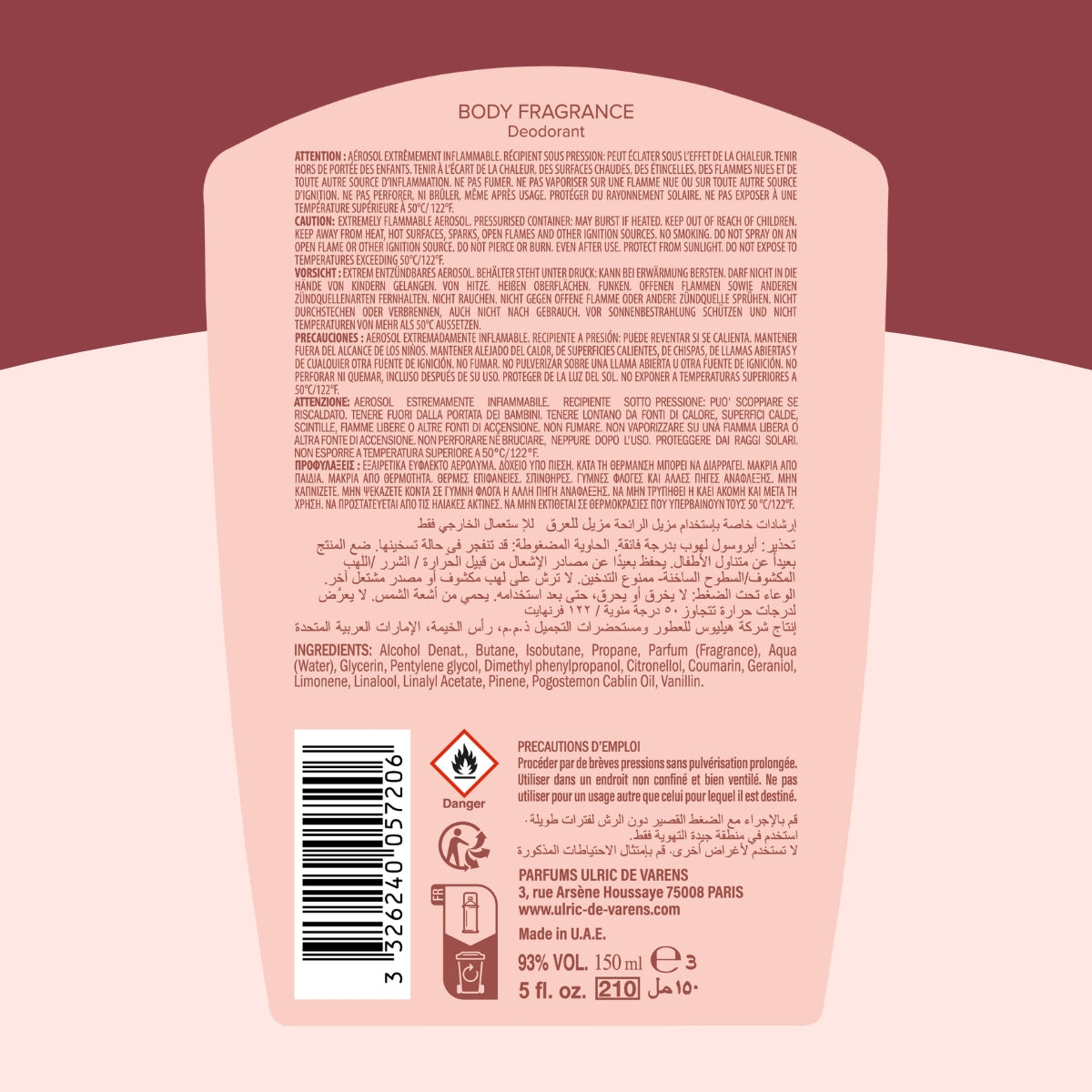 Ulric de Varens Sweet Kadın Body Fragrance Caramel Santal Deodorant
Sprey 50 ml