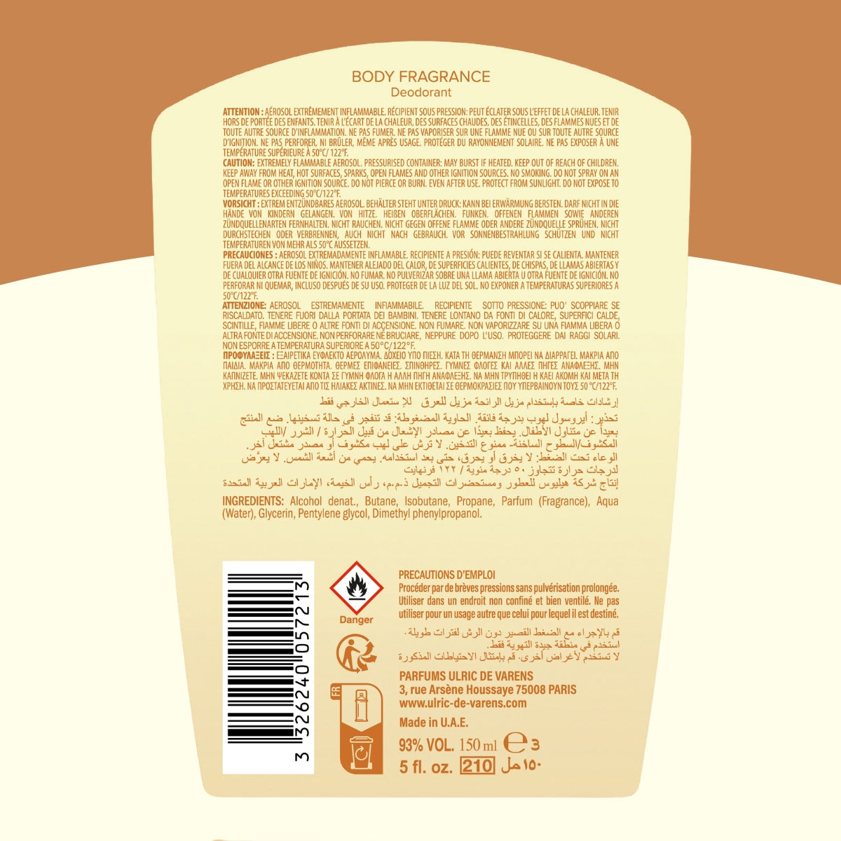 Ulric de Varens Sweet Kadın Body Fragrance Deodorant Sprey Vanille
Caramel 150 ml