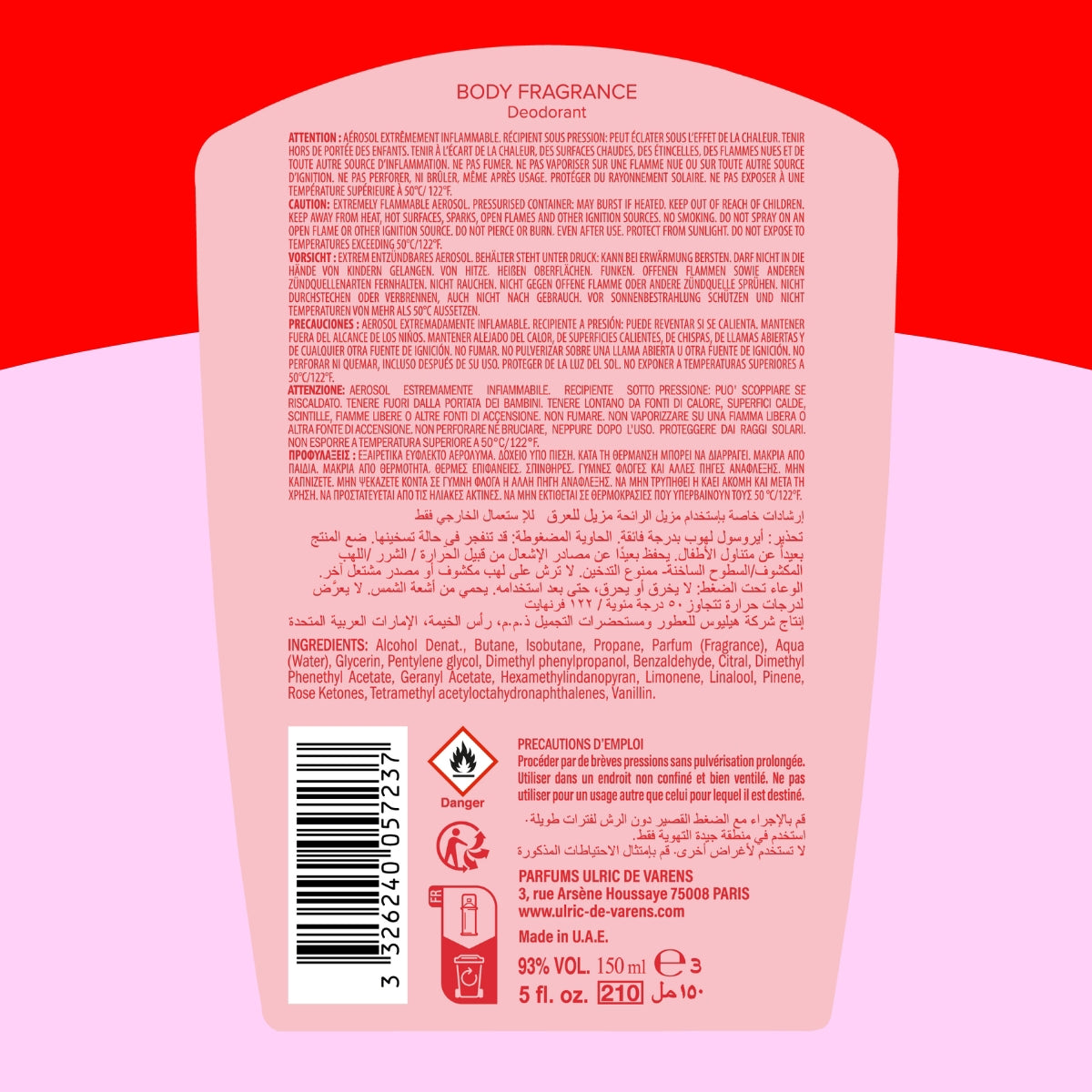 Ulric de Varens Sweet Pomme d'Amour Kadın Fragrance Deodorant Sprey 150
l