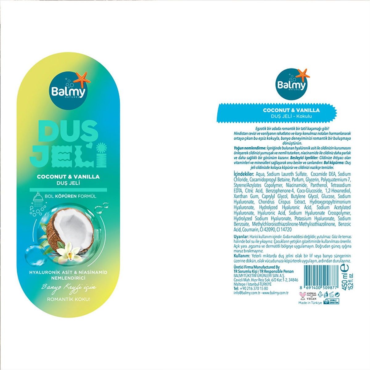 Duş Jeli Hindistan Cevizi Vanilya 450 ml