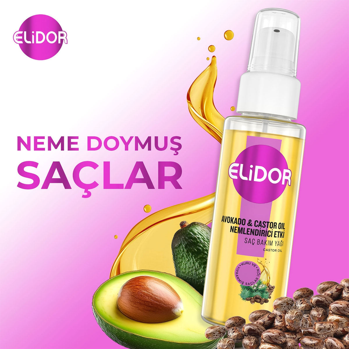 Saç Bakım Yağı Avokado Castor Yağı 80 ml