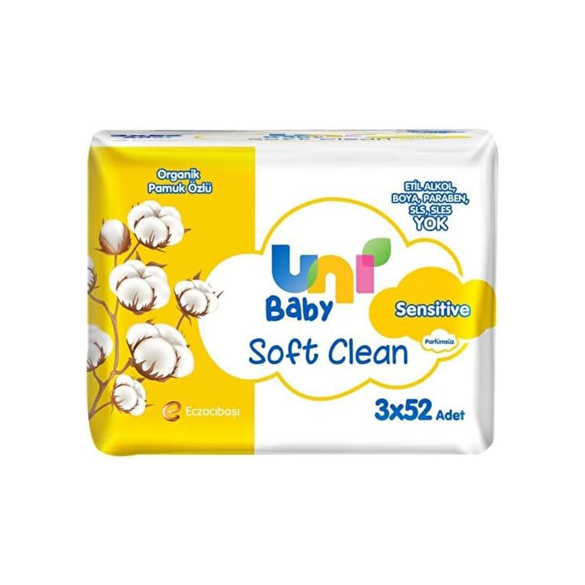 Islak Havlu Soft Clean Organik Pamuk Özlü 3x52 li