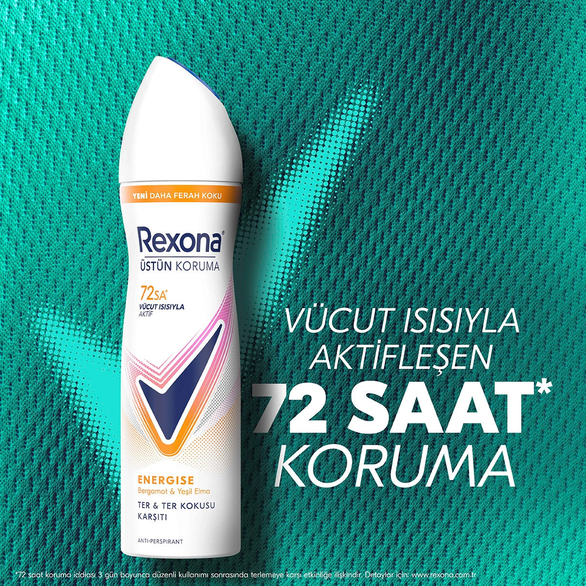 Rexona Kadın Deodorant Sprey Energize Bergomat <(>&<)> Yeşil Elma 150 ml