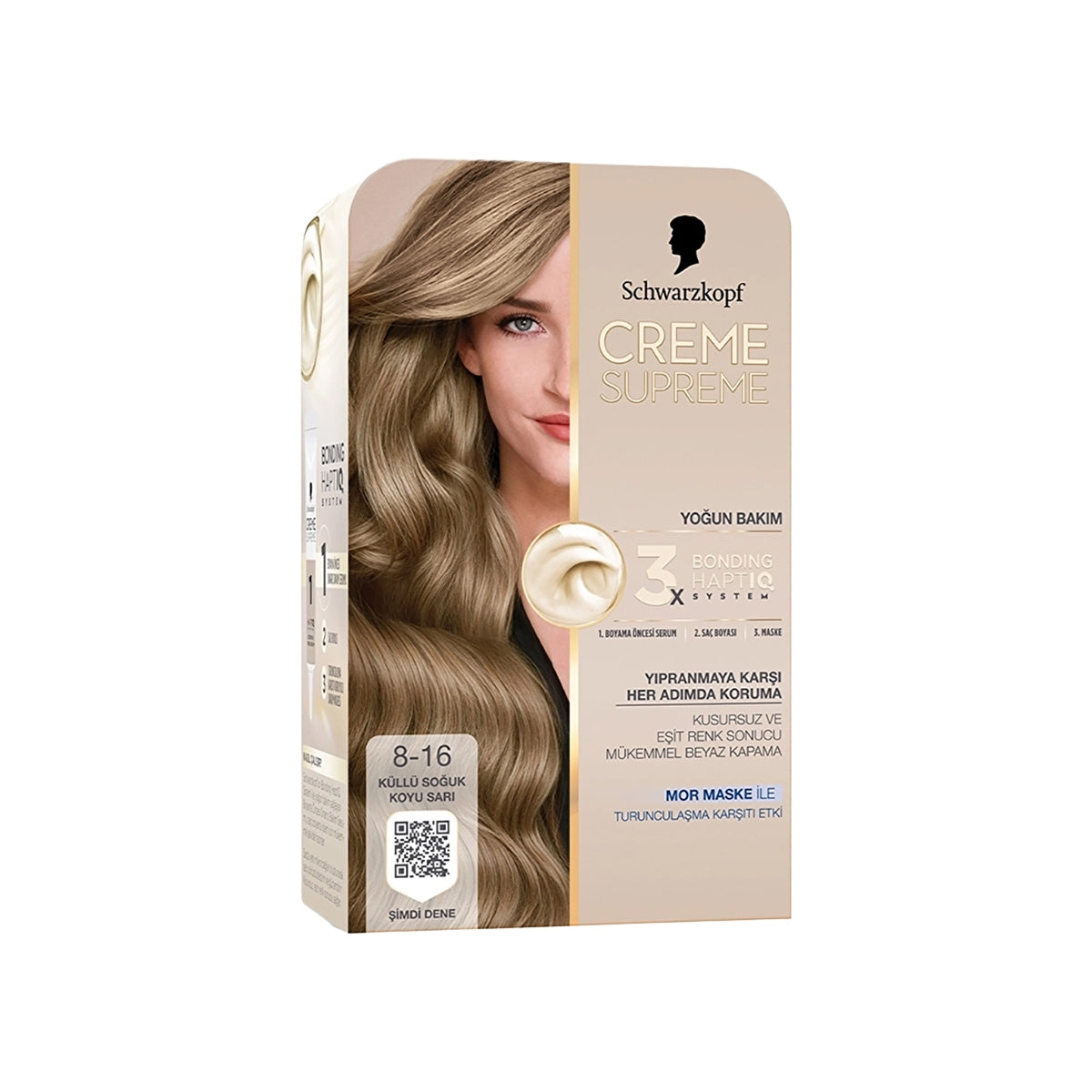 Creme Supreme Saç Boyası Küllü Soğuk Koyu Sarı 8 16