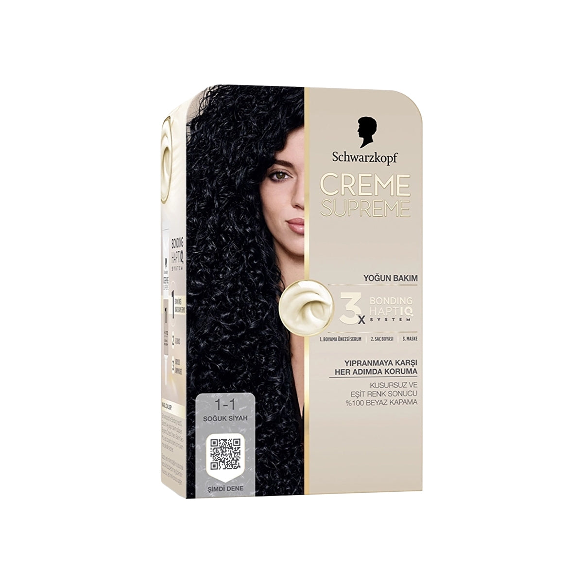 Creme Supreme Saç Boyası Soğuk Siyah 1 1