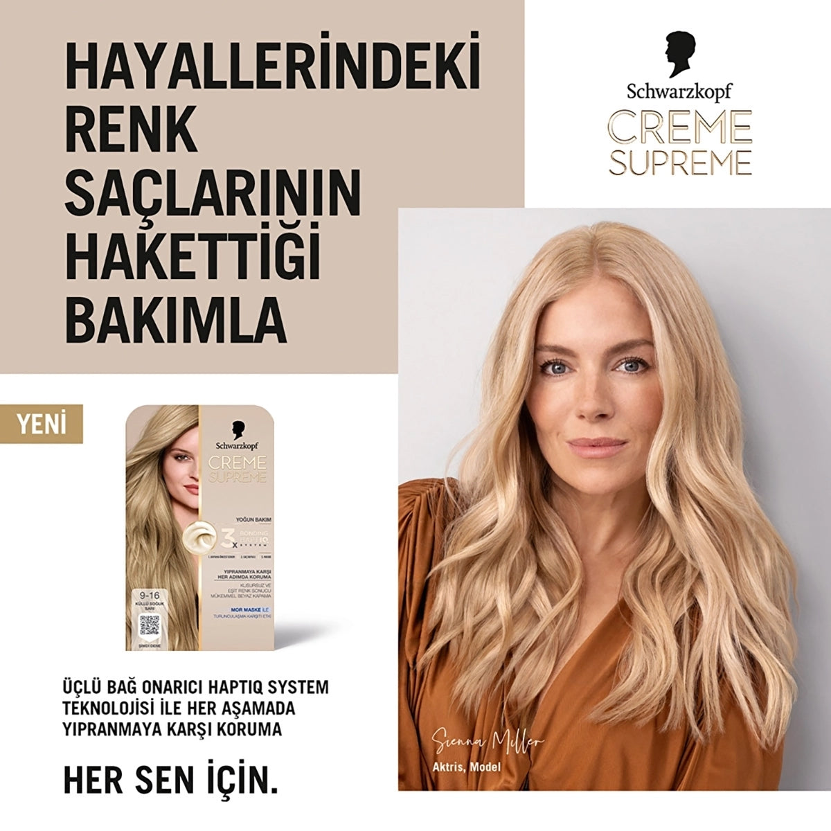 Creme Supreme Saç Boyası Soğuk Siyah 1 1
