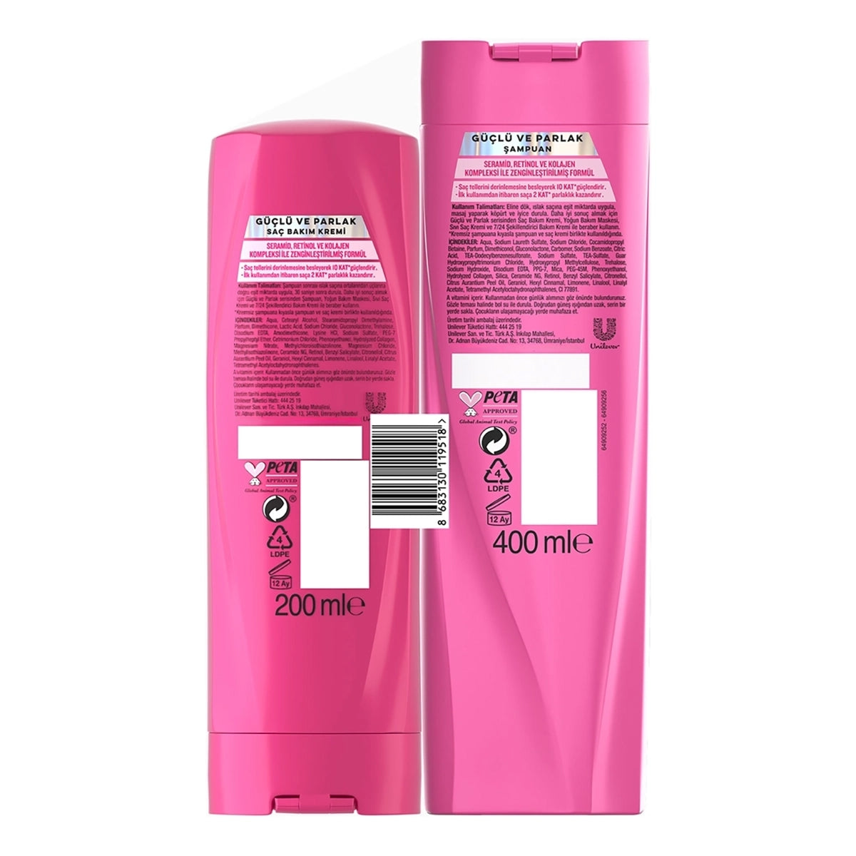 Şampuan Güçlü Parlak 400 ml Saç Kremi 200 ml