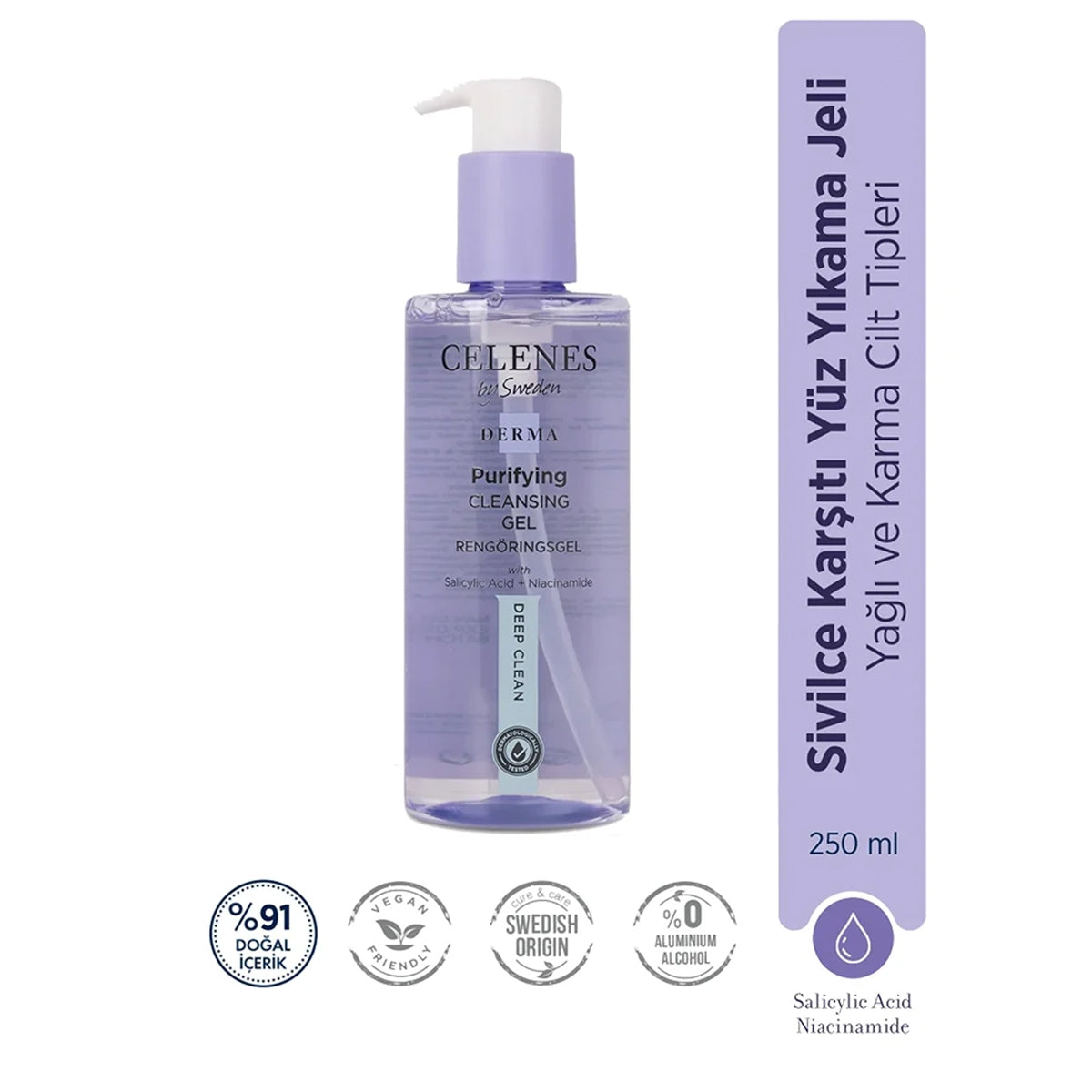 Derma Sivilce Karşıtı Yüz Yıkama Jeli 250 ml