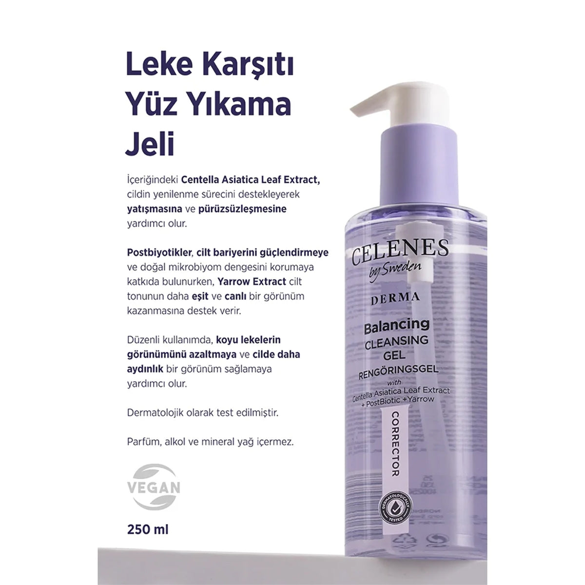 Derma Leke Karşıtı Yüz Temizleme Jeli 250 ml