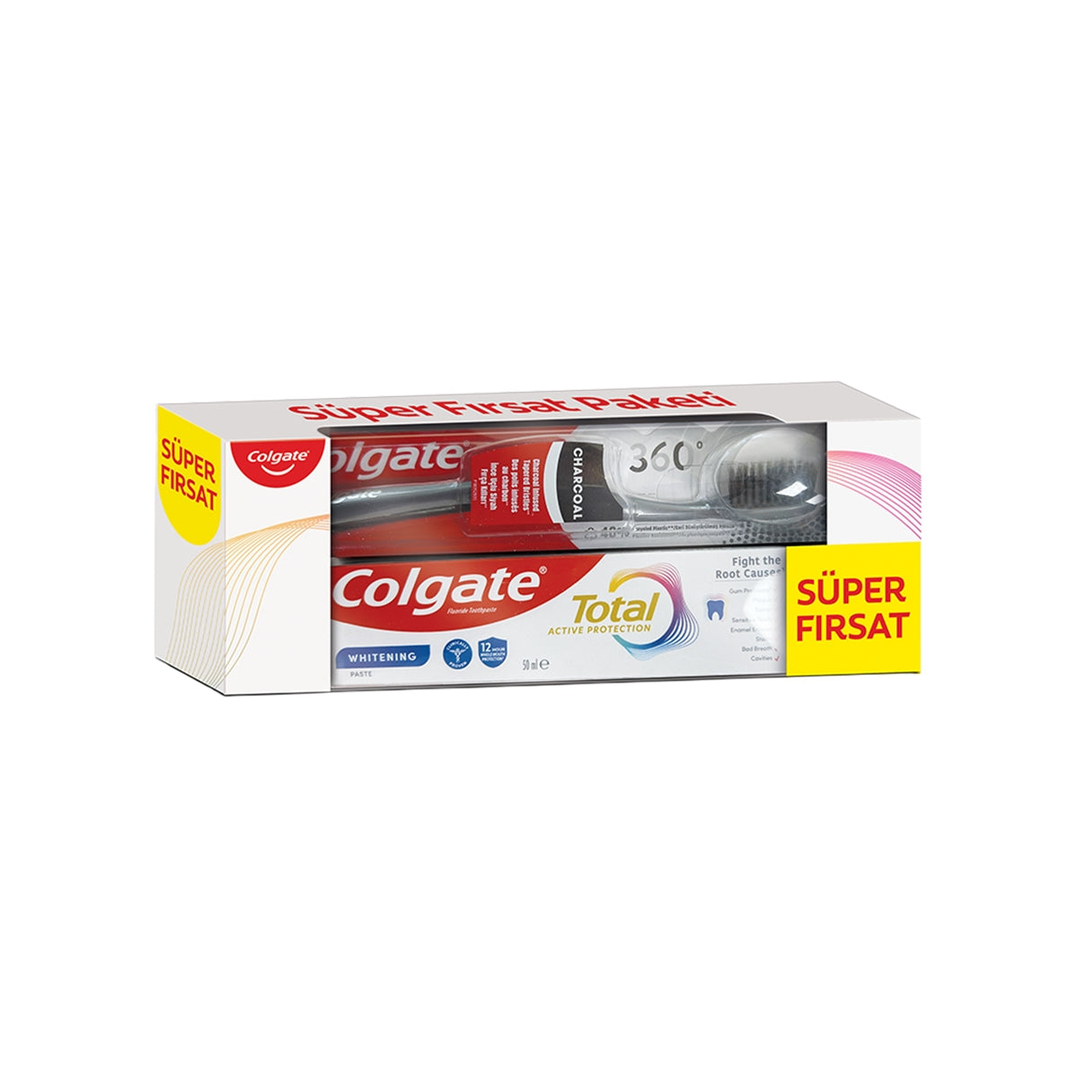 Total Whitening Diş Macunu 50 ml + 360 Black Diş Fırçası
