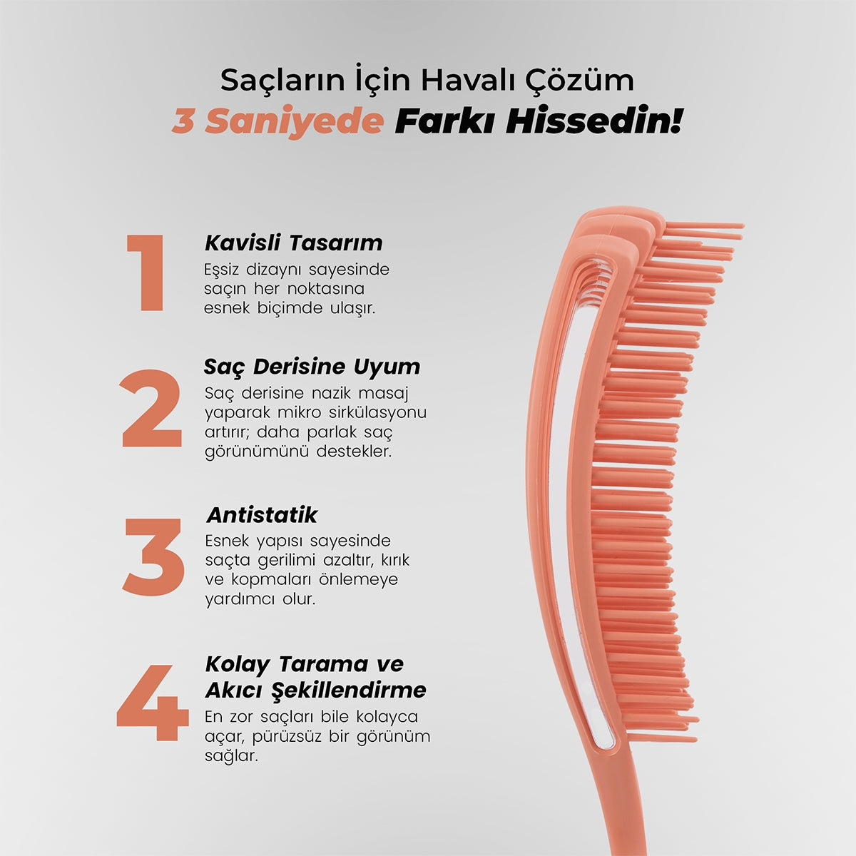 Airflex Saç Fırçası Somon