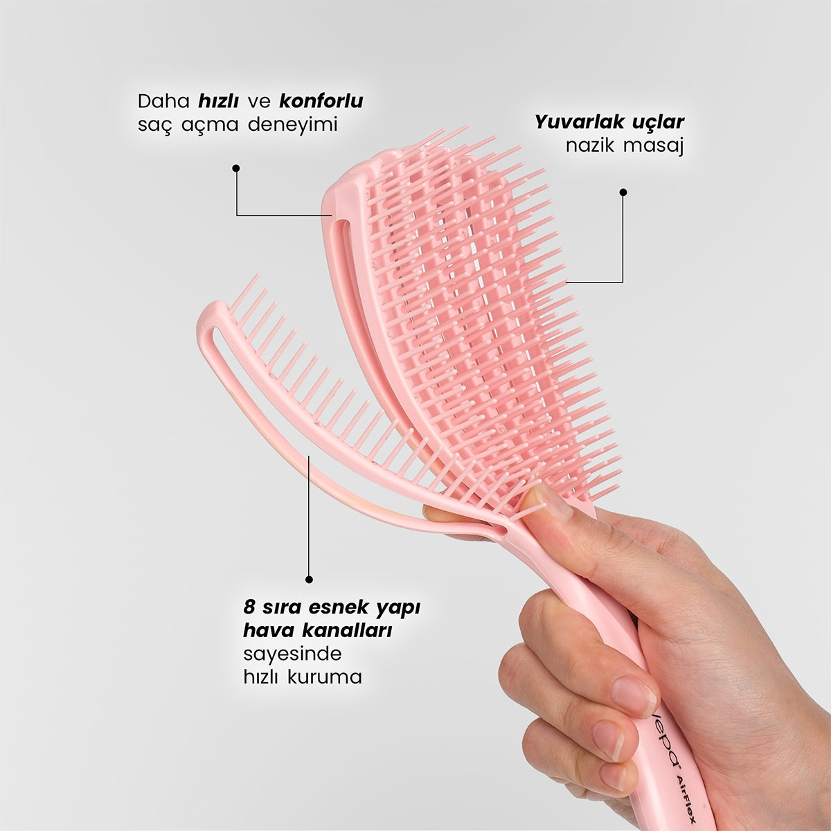 Airflex Saç Fırçası Pembe