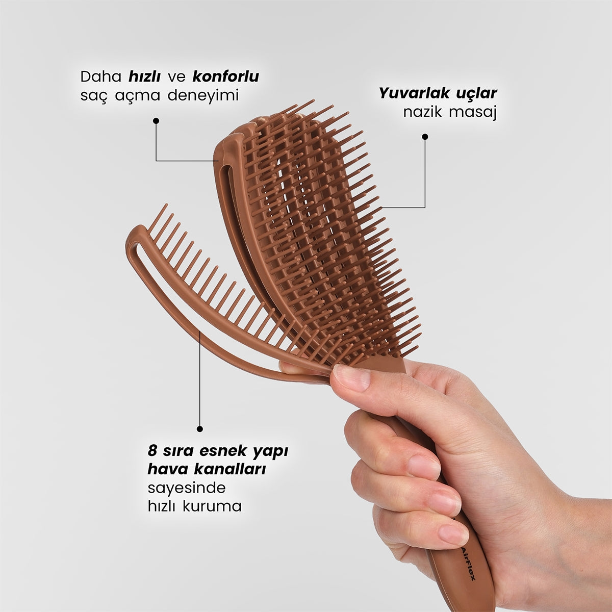Airflex Saç Fırçası Kahverengi