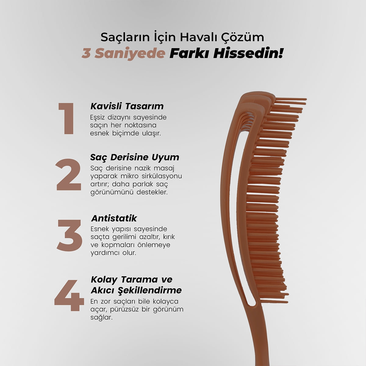 Airflex Saç Fırçası Kahverengi