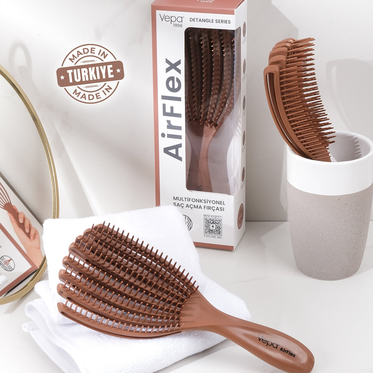Airflex Saç Fırçası Kahverengi