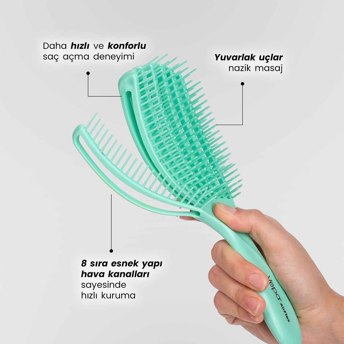 Airflex Saç Fırçası Yeşil