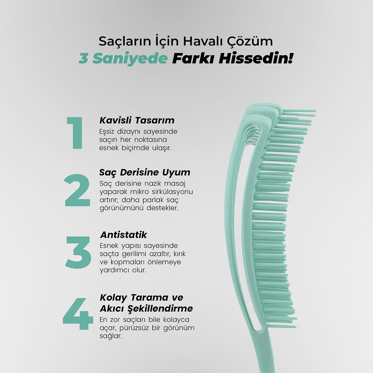 Airflex Saç Fırçası Yeşil