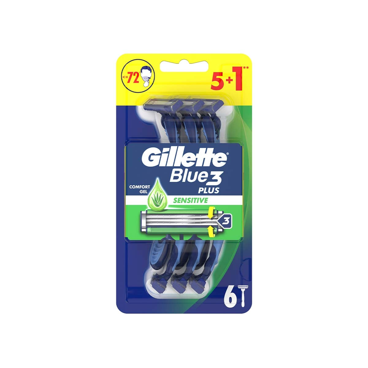 Gillette Blue3 Sensitive Tıraş Bıçağı 6'lı