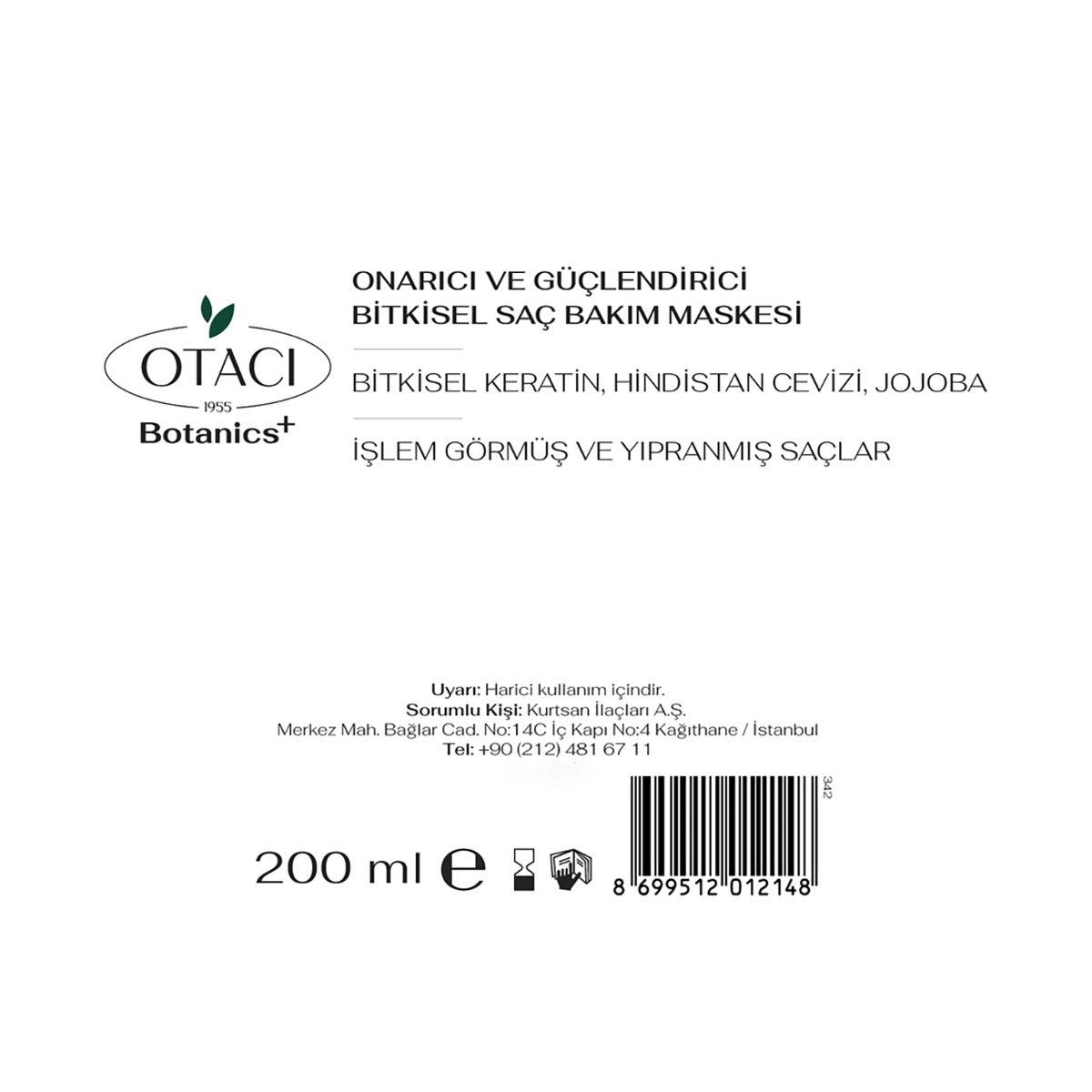 Saç Maskesi Onarıcı Güçlendirici 200 ml