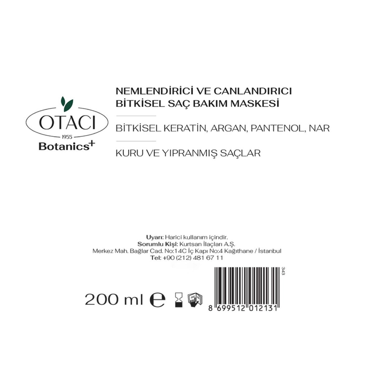 Saç Maskesi Nemlendirici ve Canlandırıcı 200 ml