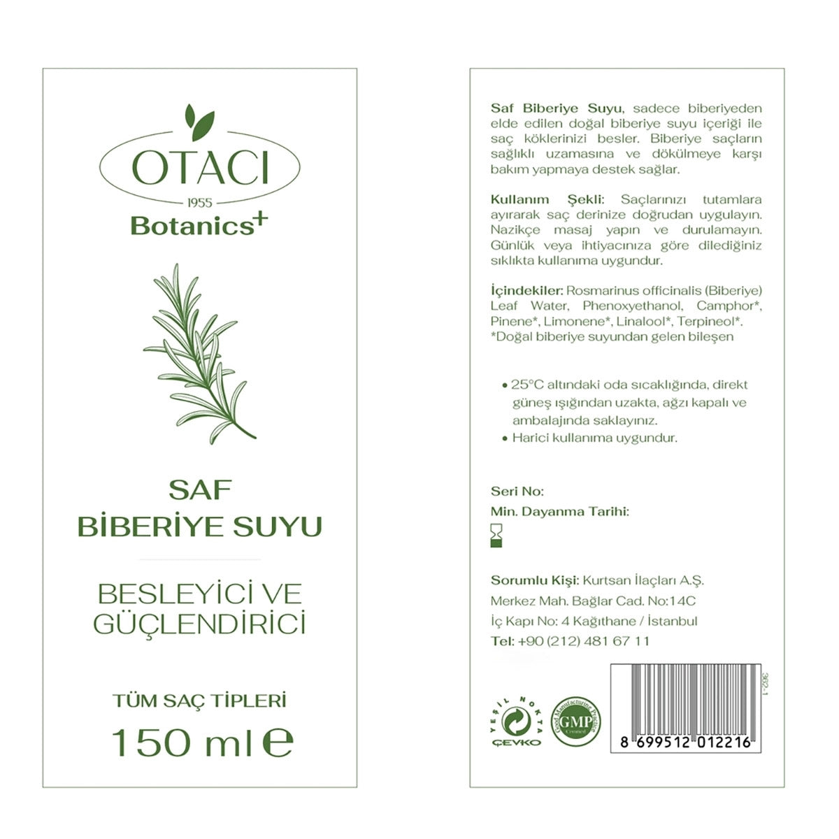 Saç Bakım Toniği Biberiye 150 ml