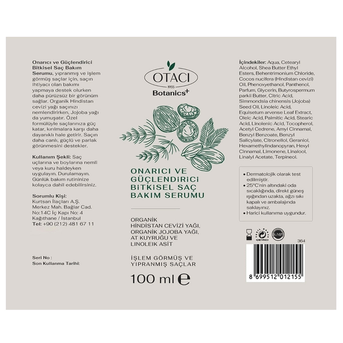 Saç Serumu Onarıcı Güçlendirici 100 ml
