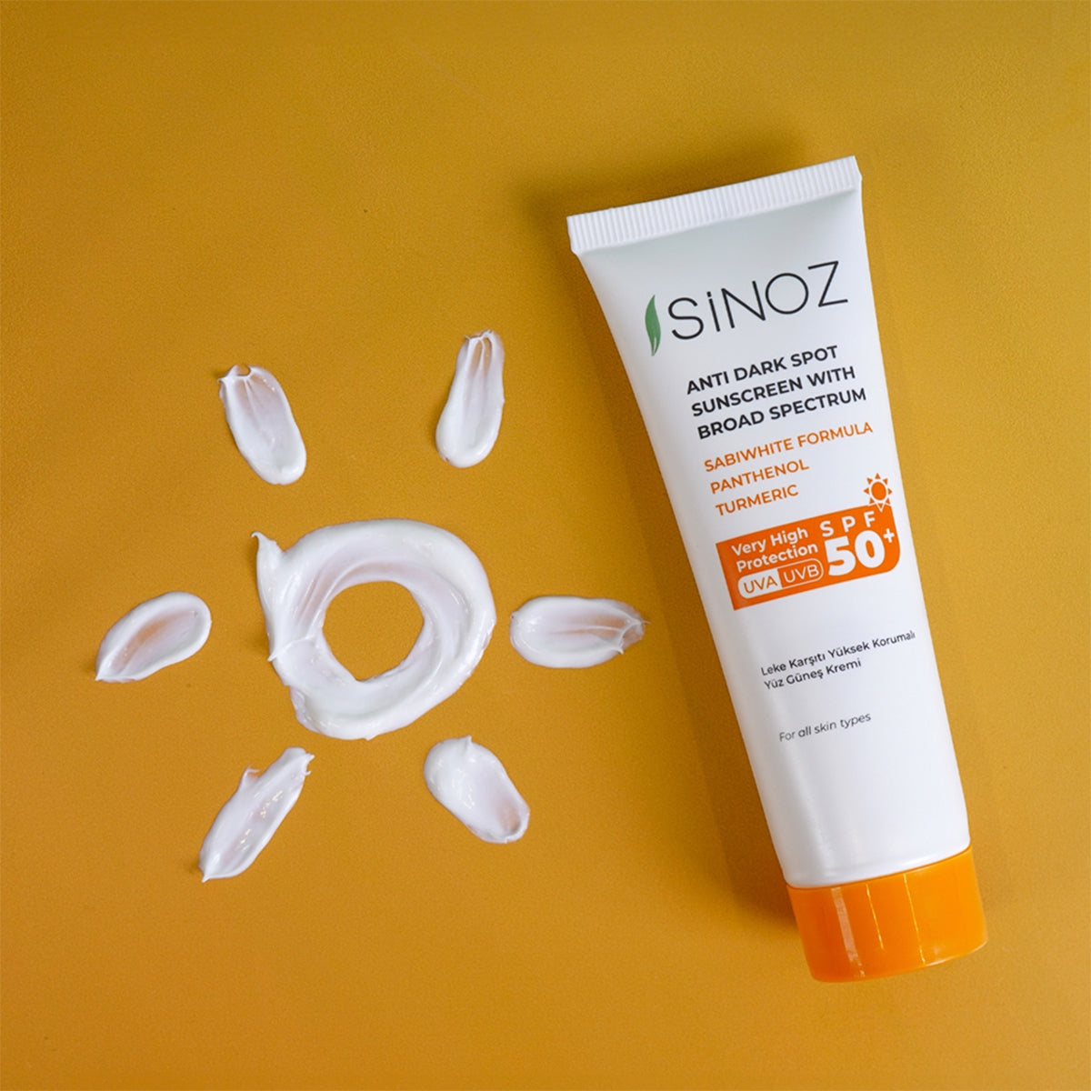 Sinoz Leke Karşıtı SPF50+ Güneş Kremi - Normal ve Kuru Ciltlere 50 ml