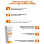 Sinoz Leke Karşıtı SPF50+ Güneş Kremi - Normal ve Kuru Ciltlere 50 ml