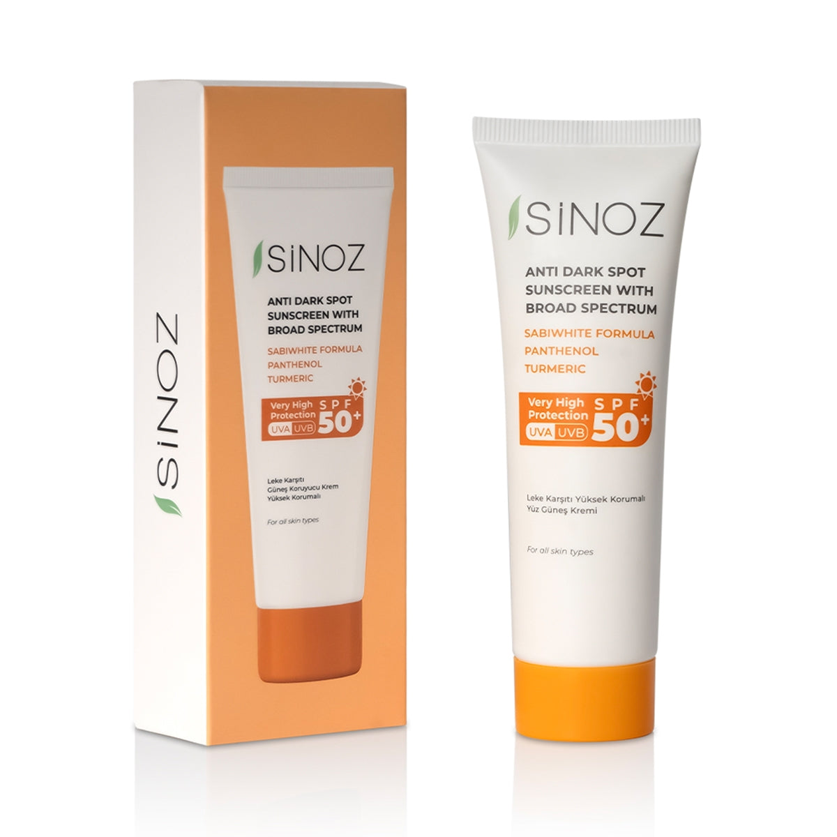 Sinoz Leke Karşıtı SPF50+ Güneş Kremi - Normal ve Kuru Ciltlere 50 ml