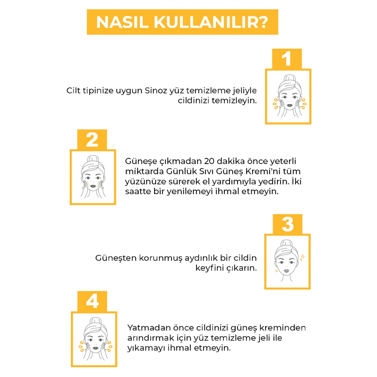 Günlük Kullanım Spf50+ Renksiz Sıvı Güneş Kremi 50 ml