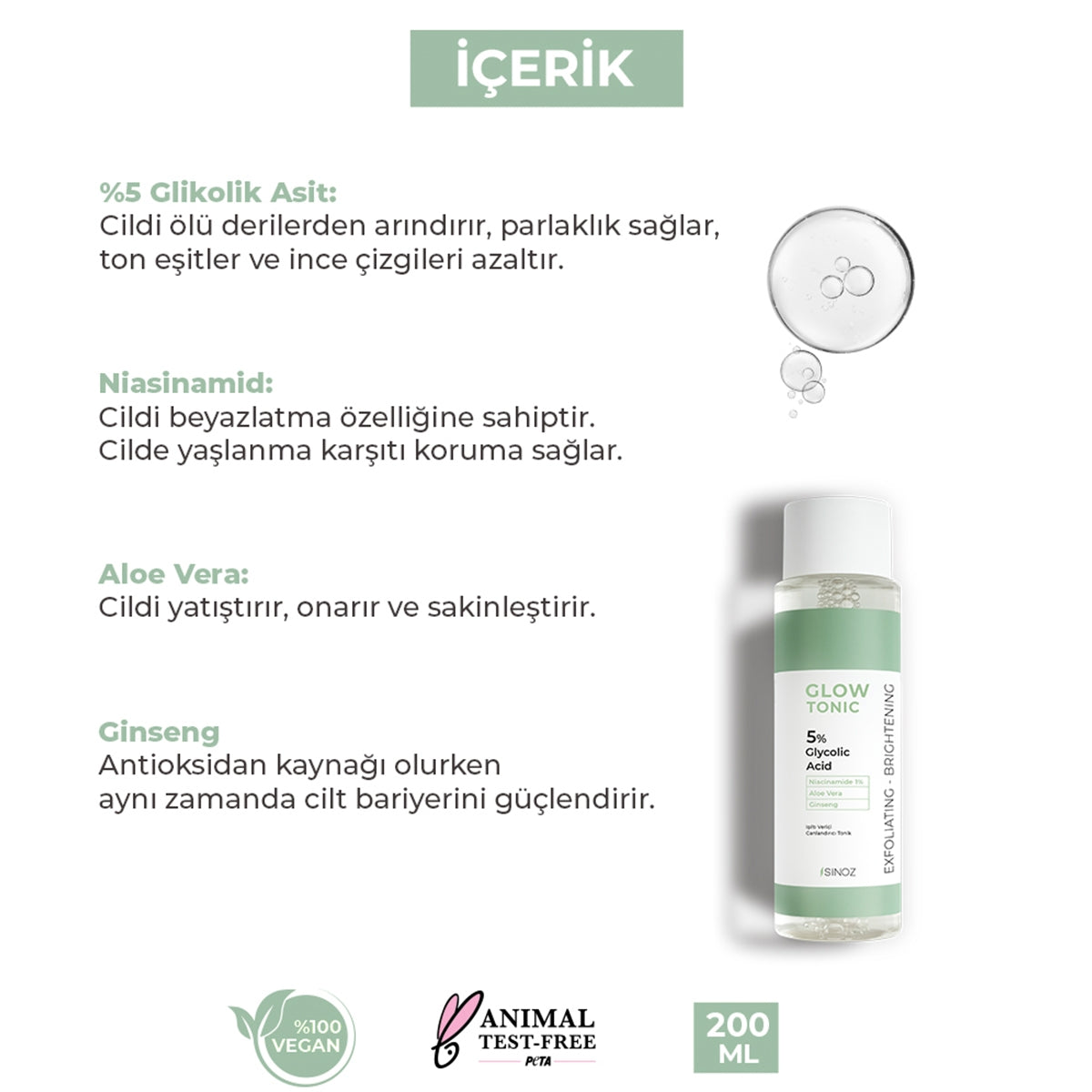 Gözenek Sıkılaştırıcı Arındırıcı Canlandırıcı Glow Tonik 200 ml