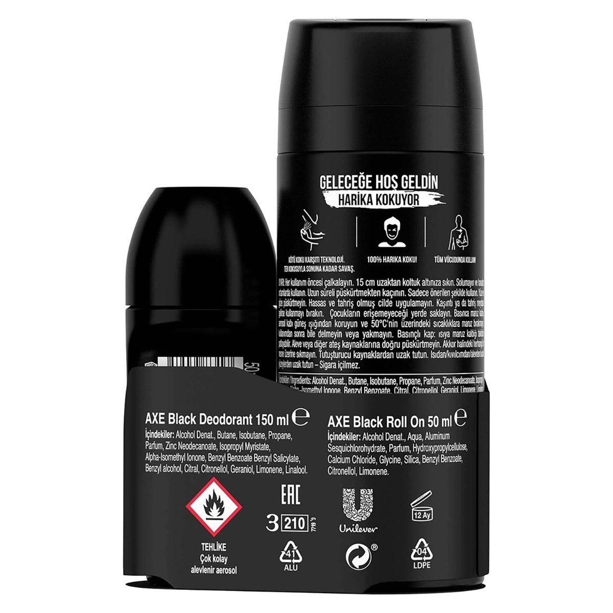 Axe Erkek Black Deodorant Sprey 150 ml+ Roll on 50 ml