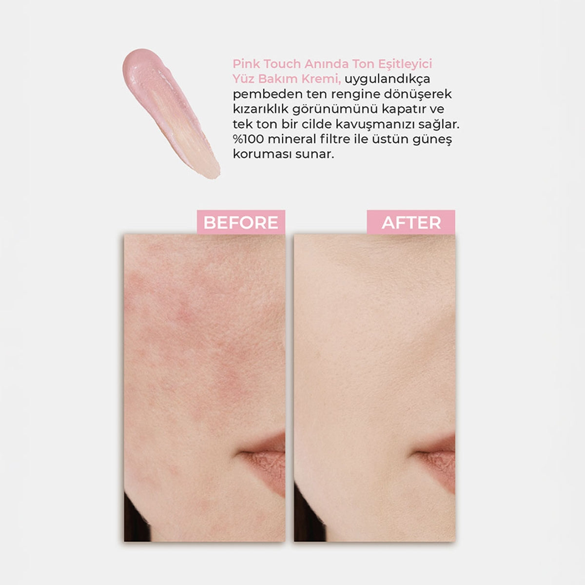 Pink Touch Anında Ton Eşitleyici Sıvı Güneş Kremi SPF50+ Mineral Güneş
Filtreleri 50 ml