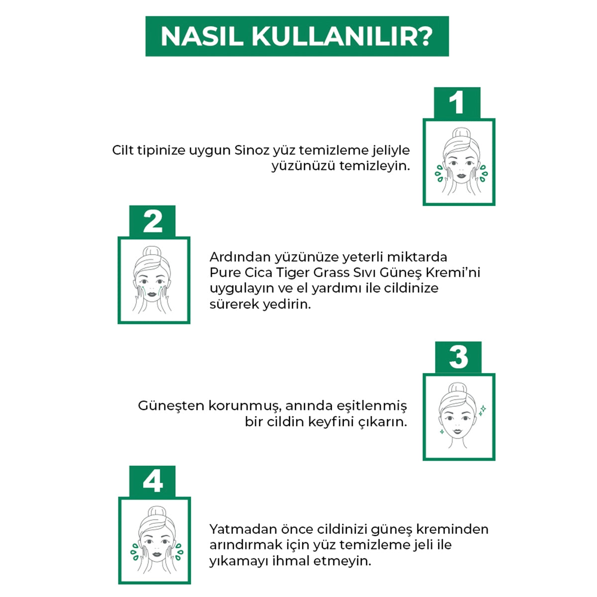 Pure Cica Tiger Grass Anında Ton Eşitleyici Sıvı Güneş Kremi SPF50+
Mineral Güneş Filtreleri 50 ml