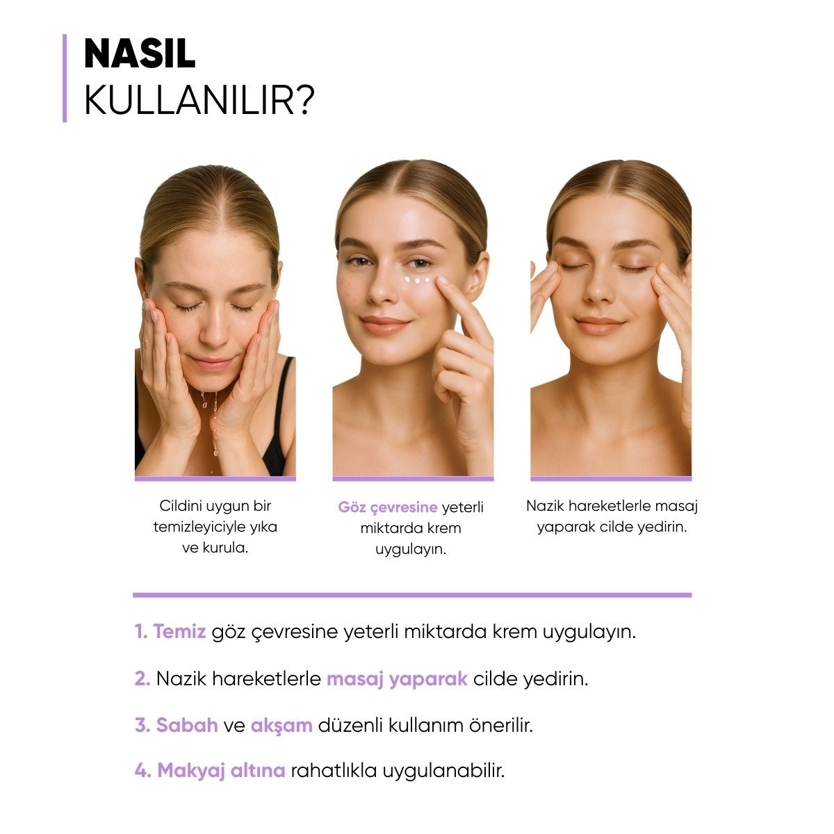 Mia Klinika Koyu Leke Kırışıklık ve Morluk Karşıtı Kolajen ve Peptit
İçeren Göz Çevresi Bakım Kremi 20 ml