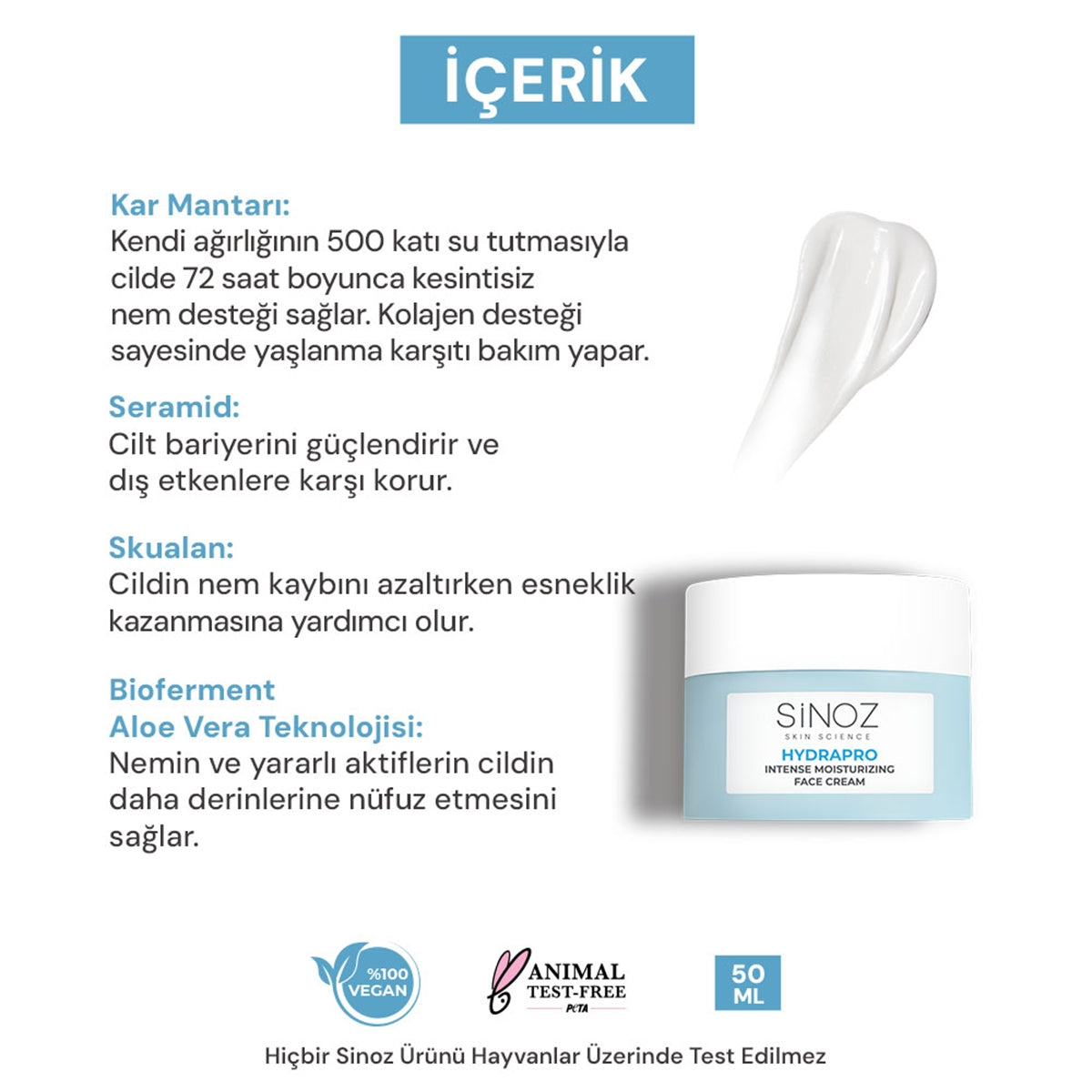 Hydrapro Su Bazlı 72 Saat Yoğun Nemlendirici Yüz Bakım Kremi 50 ml