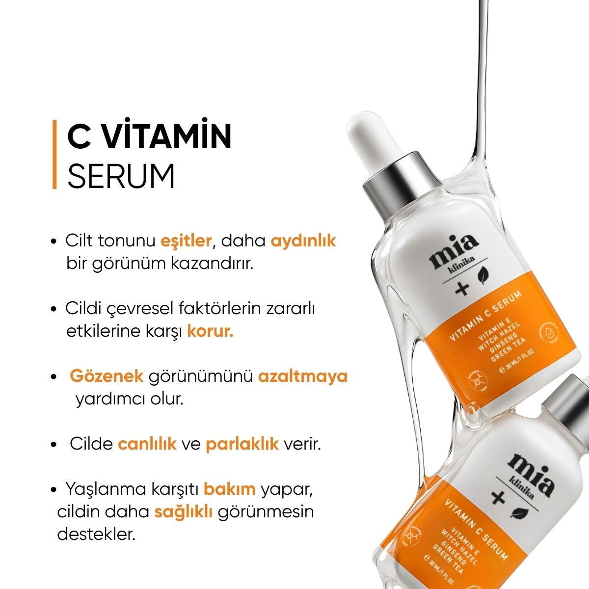 Gözenek ve Siyah Nokta Gidermeye Yardımcı Aydınlatıcı C Vitamini Serumu
30 ml