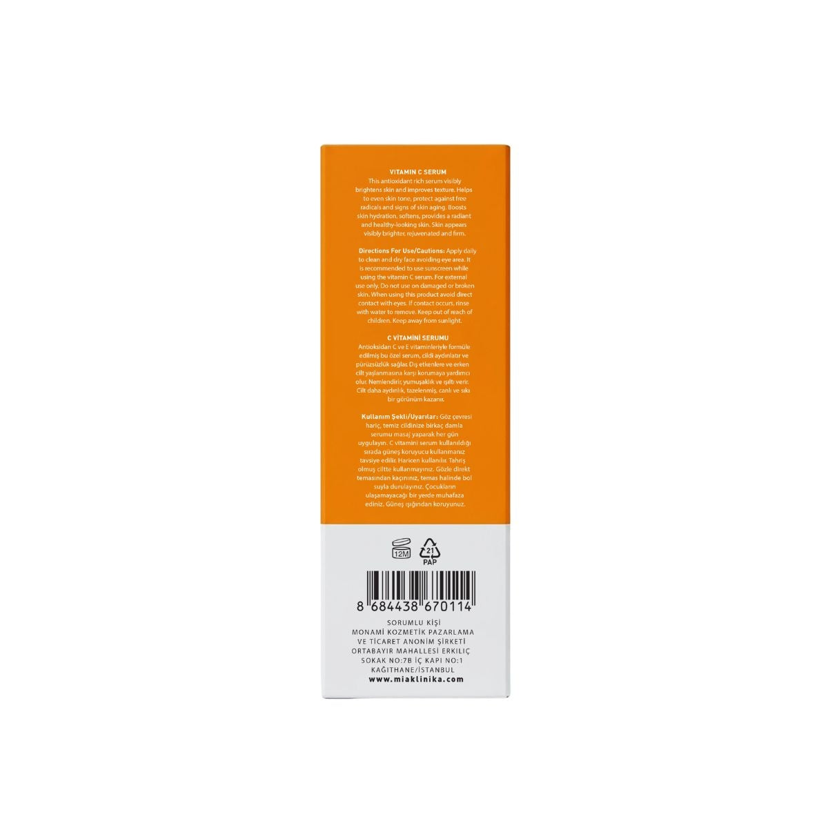 Gözenek ve Siyah Nokta Gidermeye Yardımcı Aydınlatıcı C Vitamini Serumu
30 ml