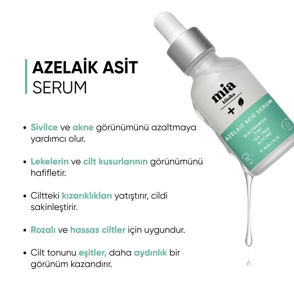 Sivilce ve Leke Karşıtı Azelaik Asit Serumu 30 ml