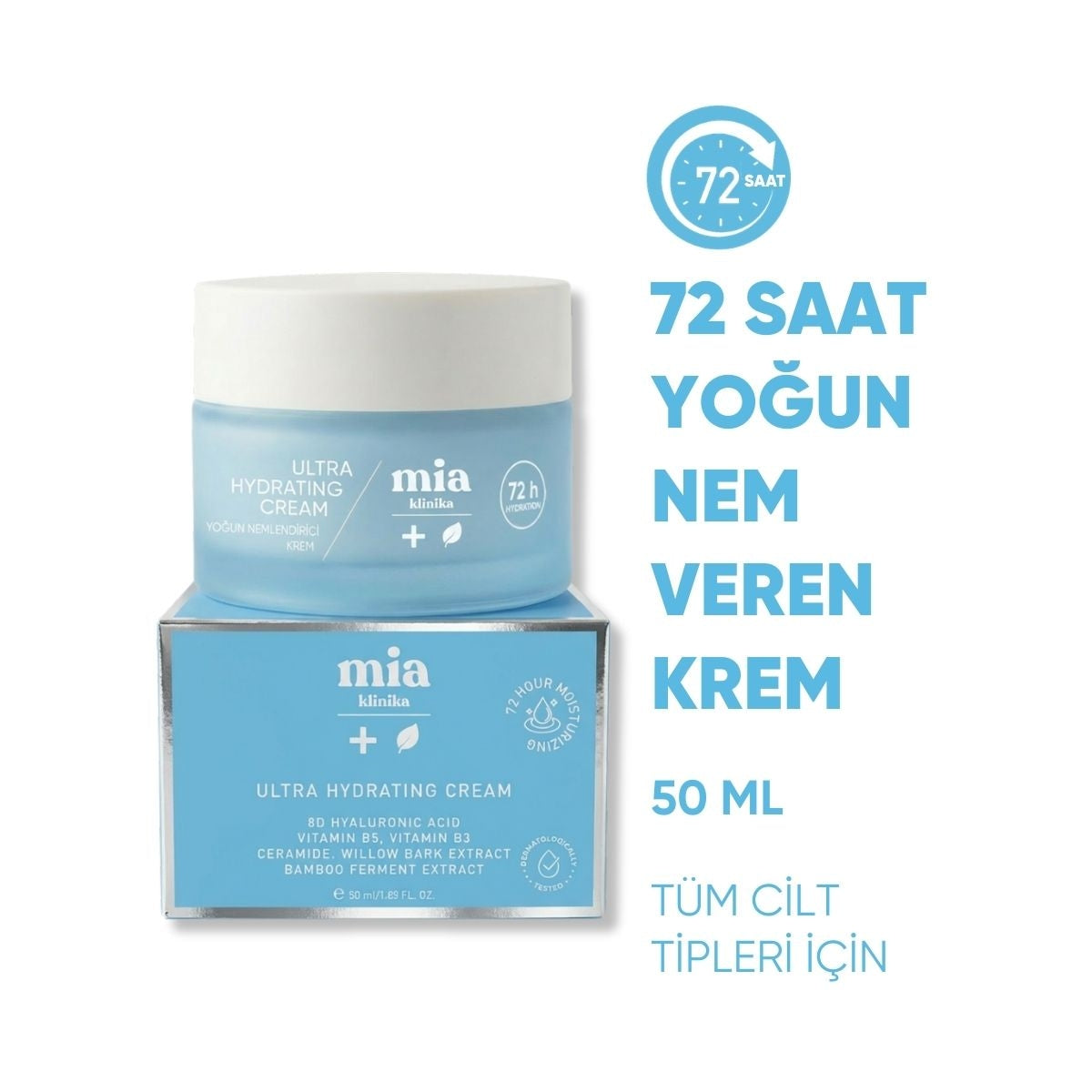 72 Saat Etkili Su Bazlı Yoğun Nemlendirici Krem 50 ml
