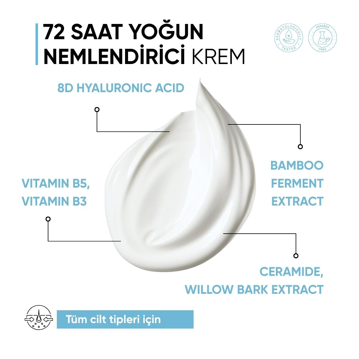 72 Saat Etkili Su Bazlı Yoğun Nemlendirici Krem 50 ml