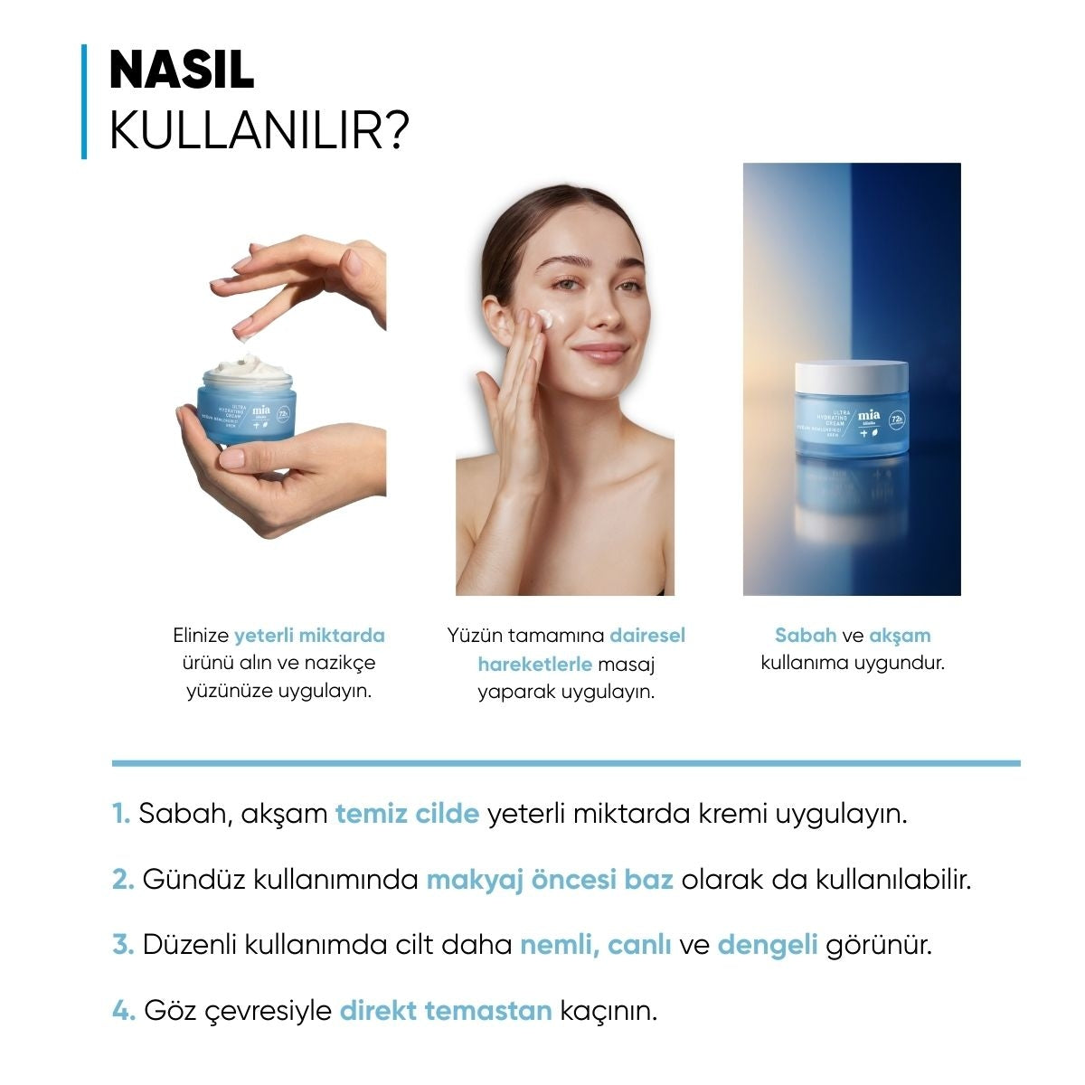 72 Saat Etkili Su Bazlı Yoğun Nemlendirici Krem 50 ml