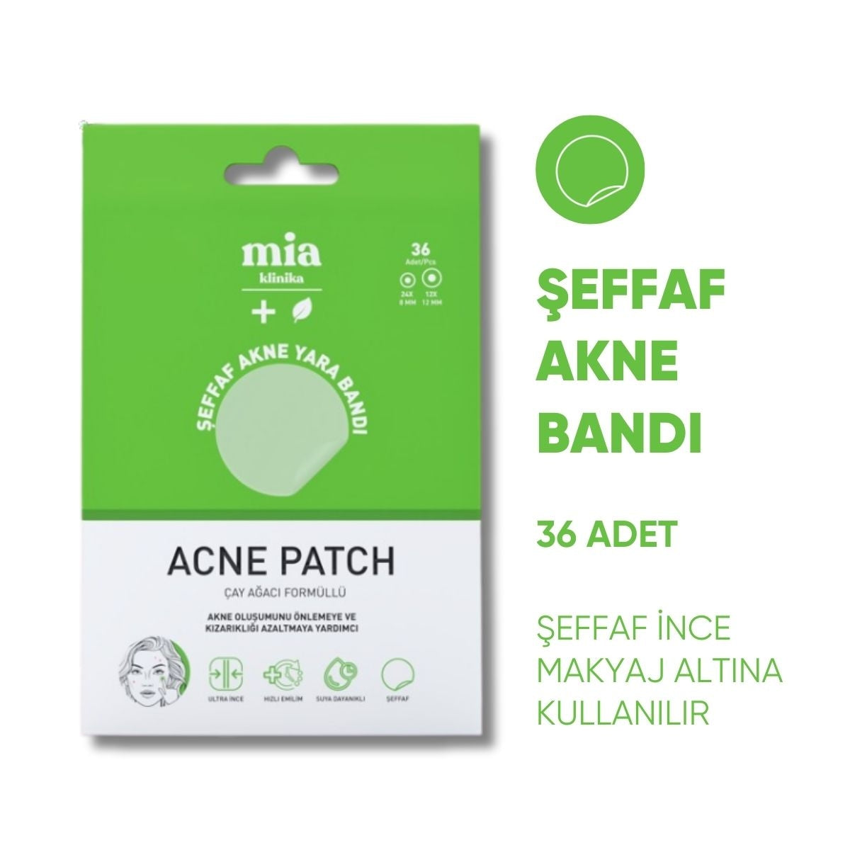 Şeffaf Akne Yara Bandı 36 Adet