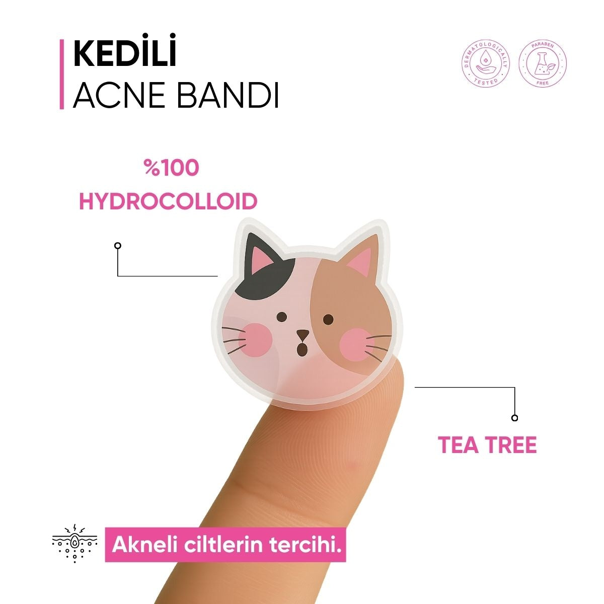 Sivilce Karşıtı Kedili Akne Bandı 20 Adet