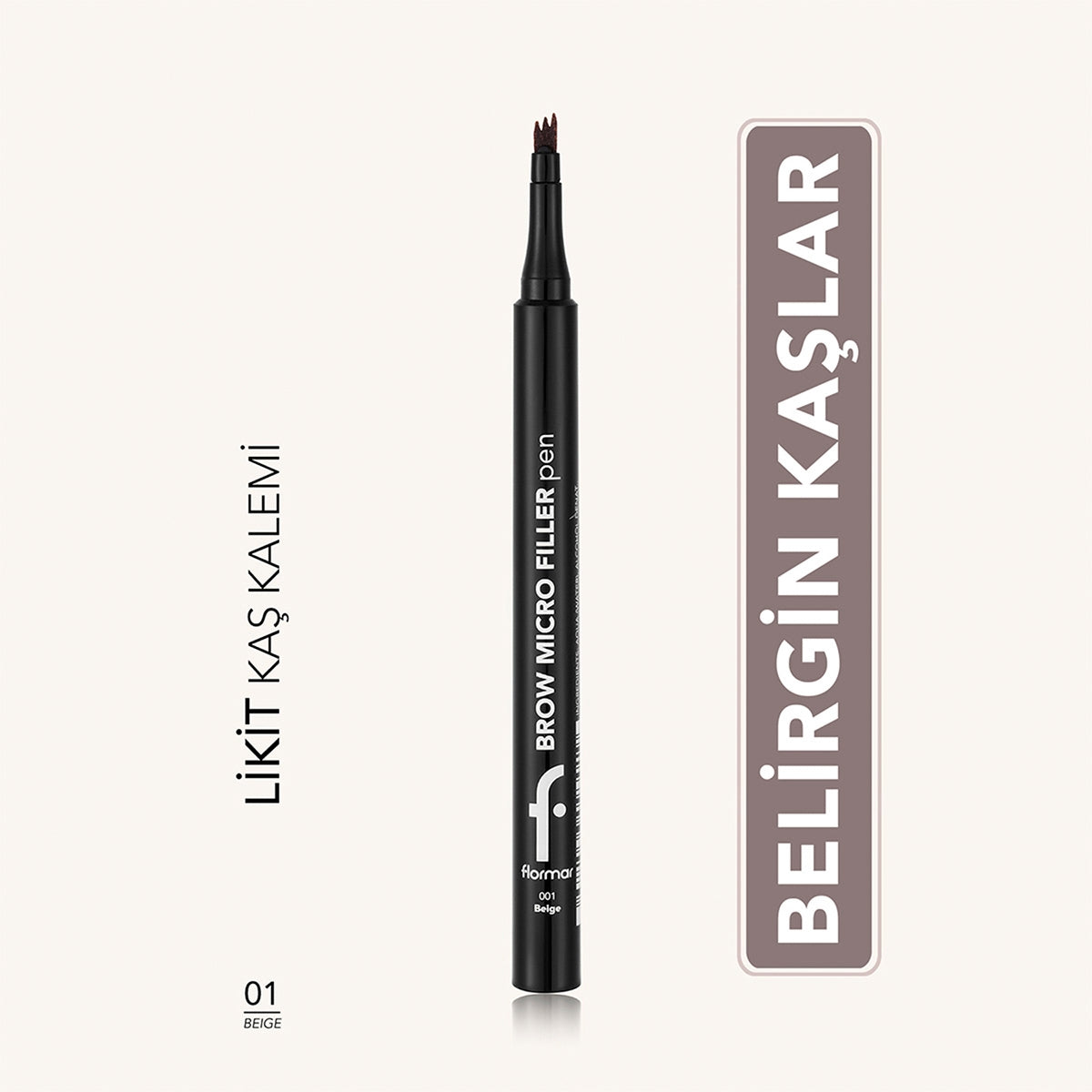 Brow Micro Filler Tarak Uçlu Doğal Bitişli Kaş Kalemi 01 Beige