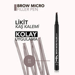 Brow Micro Filler Tarak Uçlu Doğal Bitişli Kaş Kalemi 01 Beige